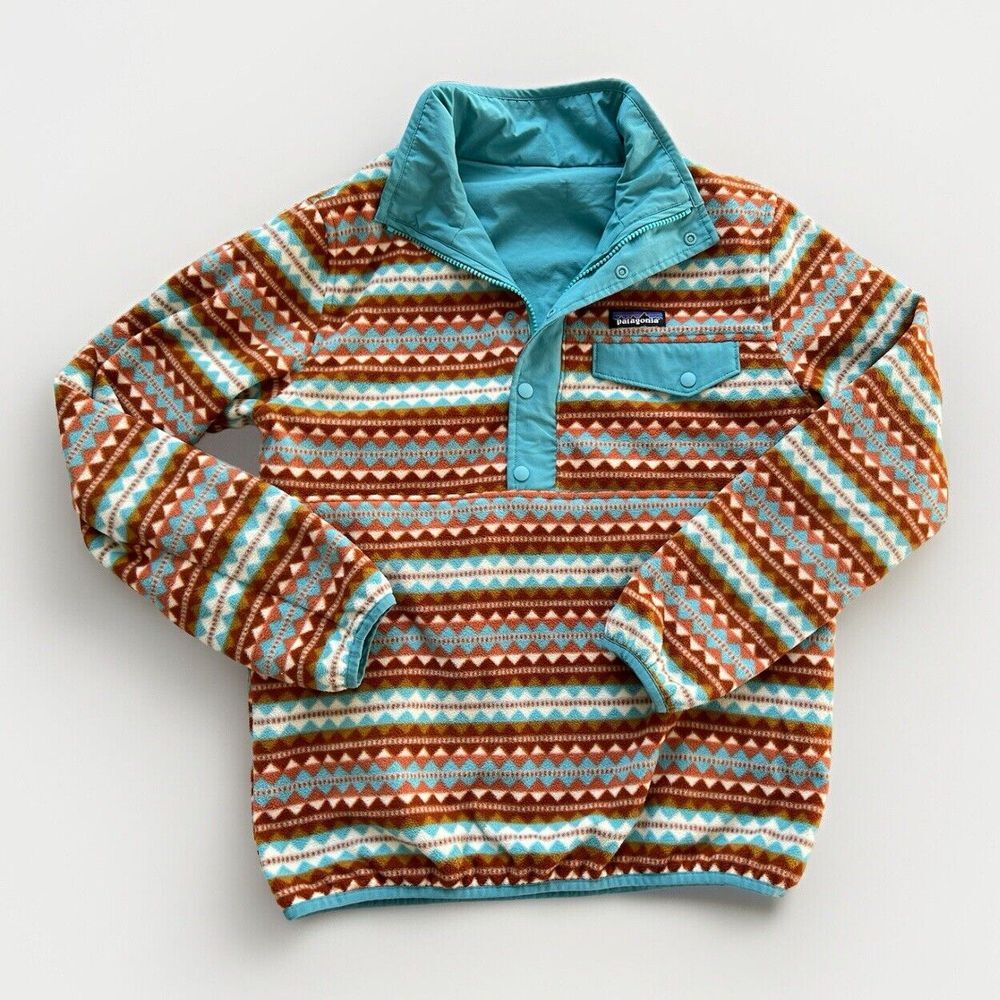 Patagonia Reversible Jacket Women's XS Snap-T Glissade Aztec Pullover Zip